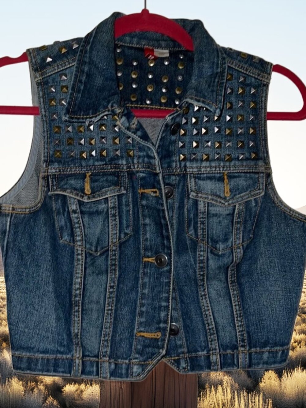 H&M Denim Studded Vest